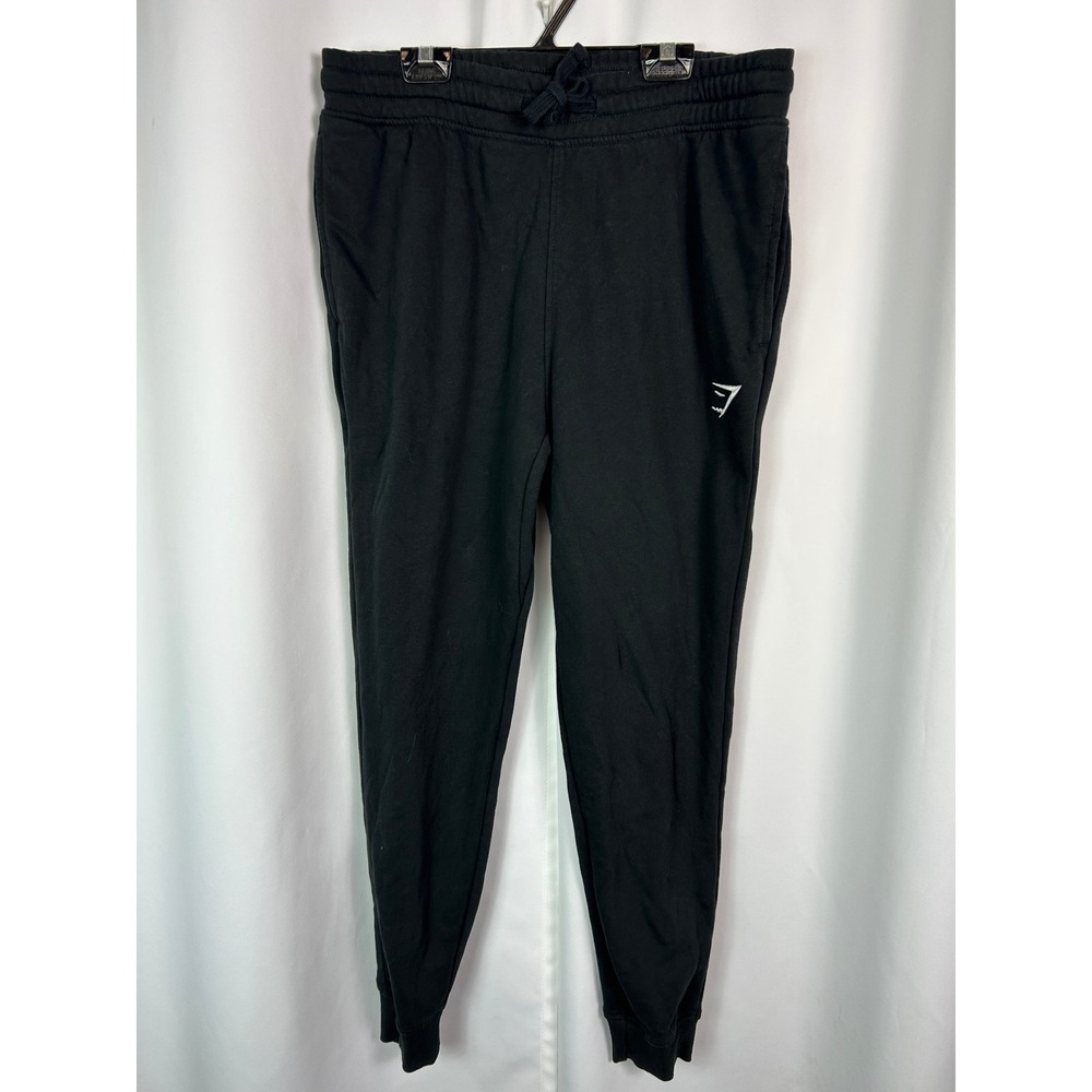 Gymshark Black Solid Jogger Sweatpants Drawstring Pockets Gym Active Pants M